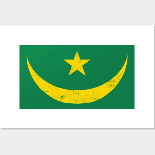 Mauritania / Vintage Look African Pride Flag Design Posters and Art